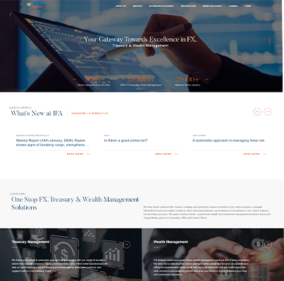 Client pf CreativeWebo Case Study Mock ups of ifaglobal Website Development 