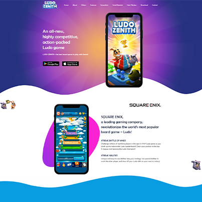 Client pf CreativeWebo Case Study Mock ups of Ludo Zenith Website Development 