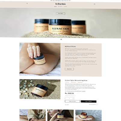 Client pf CreativeWebo Case Study Mock ups of refraction Website Development 